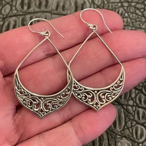 Solid sterling silver stamped 925 BoHo dangle pierced earrings